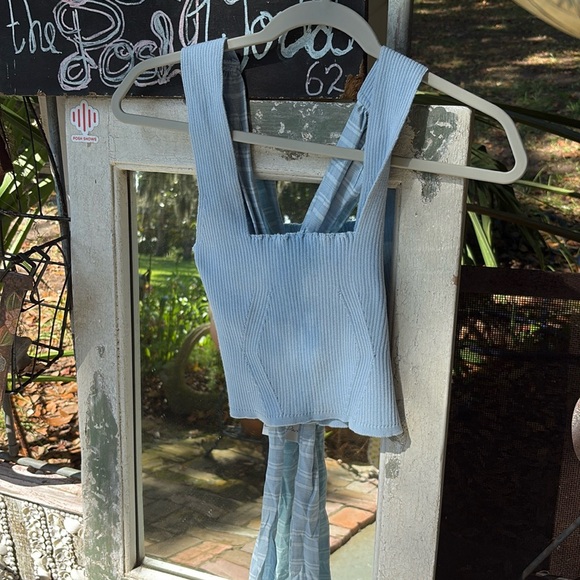 emory park Tops - NWT Emory Park Light Blue Ribbed knit Crop Top